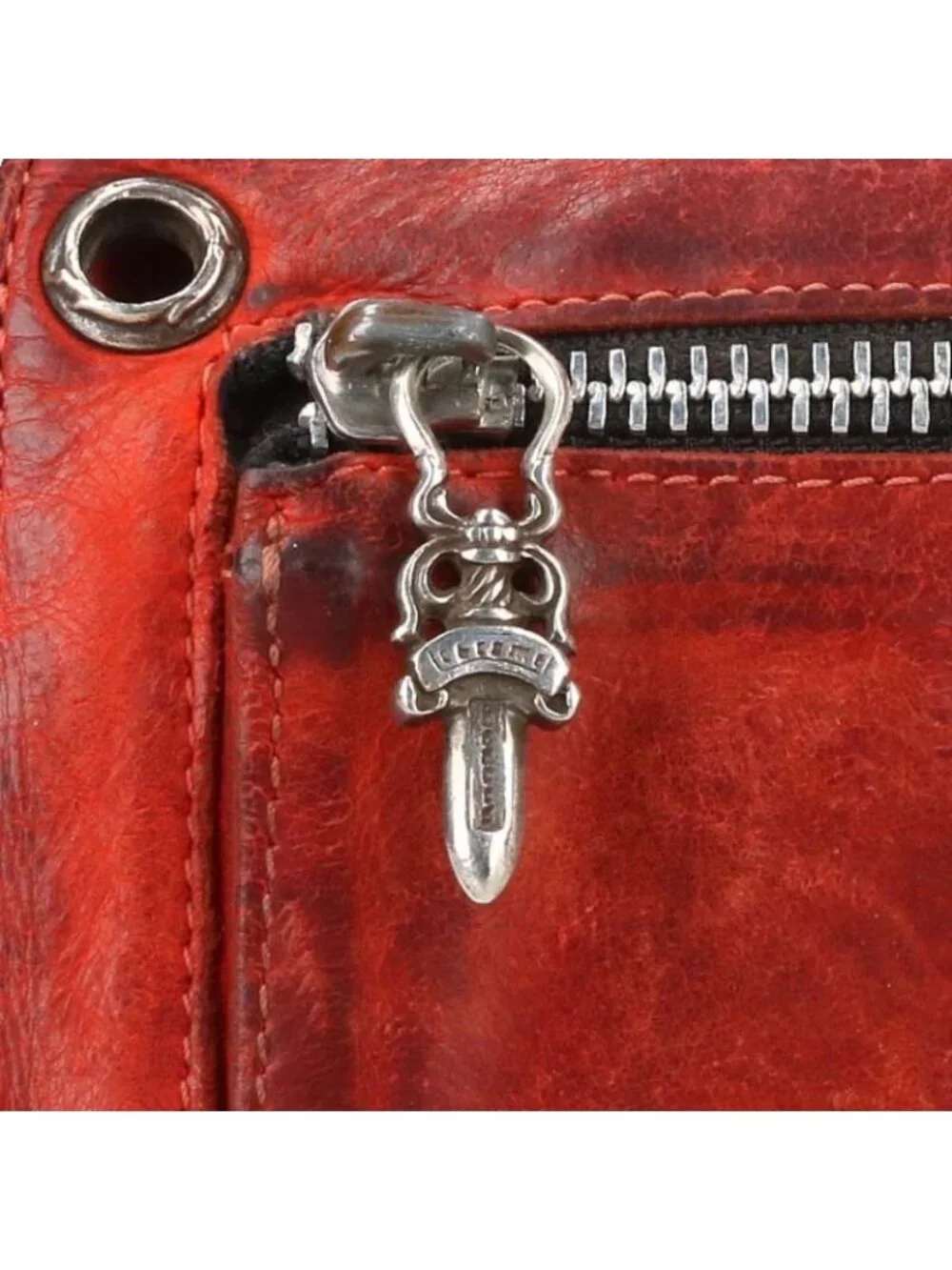 Chrome Hearts Wave Cross Ball Button Leather Wallet